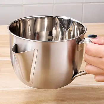 

1000ML Gravy Oil Soup Fat Separator Multi-use Stainless SteelGrease Oiler Filter Strainer Bowl Home Kitchen Cooking Tools