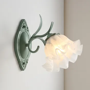 

Modern Minimalist LED Glass Wall Lamps Nordic Living Room Wall Light Warm Bedroom Light Fixtures Wall Lamp Sconces Lighting