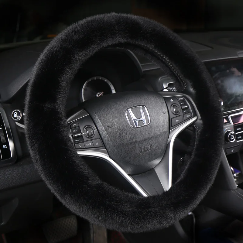 

Universal Carr plush Steering-Wheel Covers Anti-slip Skidproof Durable 37-38CM/15" Dynamic Fibre Handmade Steering Wheel Cover