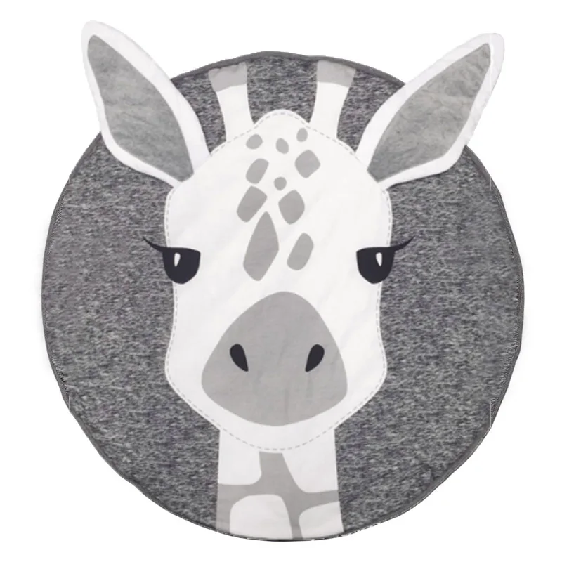 giraffe 90 см детские игровые коврики ковер для детской комнаты коала кролик животное мягкий хлопок маты для ползания круглый коврик для пола коврики для Спортивный Коврик для ребенка - Цвет: giraffe
