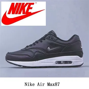 

Nike Air Max1 Max87 Pig Eight Leather Men's and Women's Sports Running Shoes Size 36-45 Black Nike Air Max 1 Spring2019non-slip