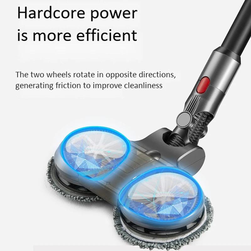 Elektrischer Nass-Trocken-Wischkopf, austauschbare Teile mit Wassertank, Wischkopf, Wischpads, Wasserbecher_voghion.com