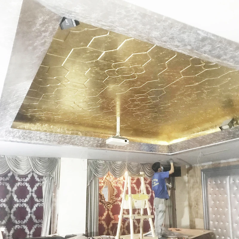 14 см имитация золотого и серебряного листа меди и алюминиевой фольги, 25 листов один буклет для художественных ремесел стены мебель статуя украшения дома