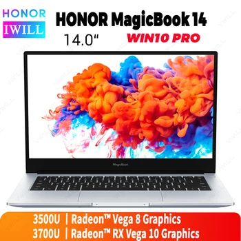 

14 inch Original HUAWEI HONOR MagicBook 14 Laptop AMD Ryzen r5-3500U/r7-3700U 8GB/16GB RAM 512GB SSD Vega 8/Vega 10 IPS Screen