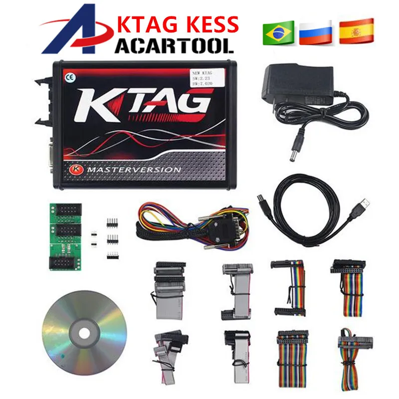 Kess V5.017 V2.47 Мастер онлайн ЕС красный Kess V2 V5.017 Kess Ktag ECU чип тюнинг неограниченное Ktag V7.020 ECU программист