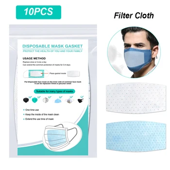 

10PCS Disposable Face Masks Replacement Filtering Pad Breathable Mask Gasket Respiring Mat Anti Dust and Haze Month Mask Fliters