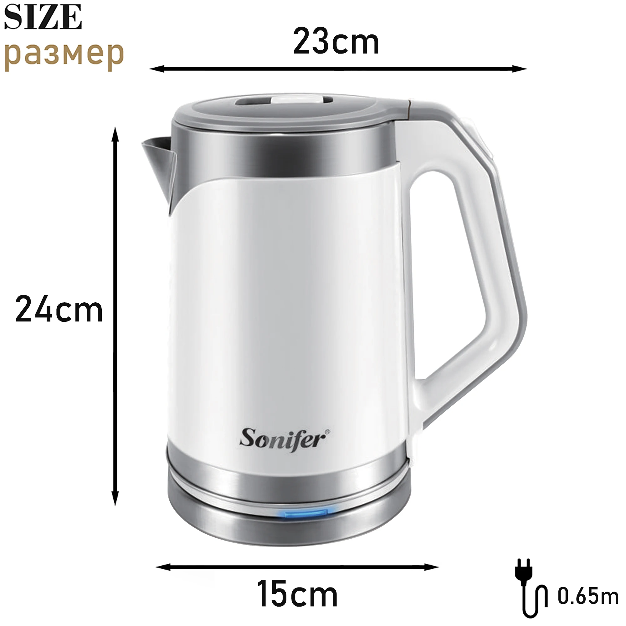 Беспроводной электрический чайник из нержавеющей стали 304 2 0 л 220 В 1500 Вт быстрый