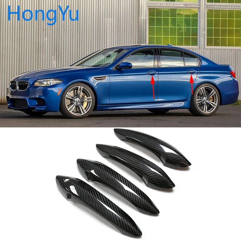 Для BMW углеродное волокно Авто ручка двери внешняя отделка Чехлы для M5 F10 2012 2013 2014