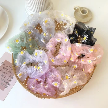 

Ruoshui Woman Floral Elastic Hairband Flower Hair Ties Scrunchies Girls Rubber Band Women Hair Accessories Headwear Hair Rope