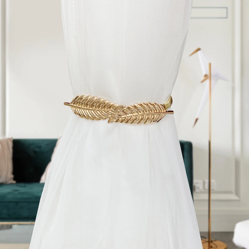 ⚡️Metal Curtain Clip Tieback Buckle Clips Curtain Holders Golden Silver Color Leaves Bow Elk Buckle Tie Back Curtain Accessories