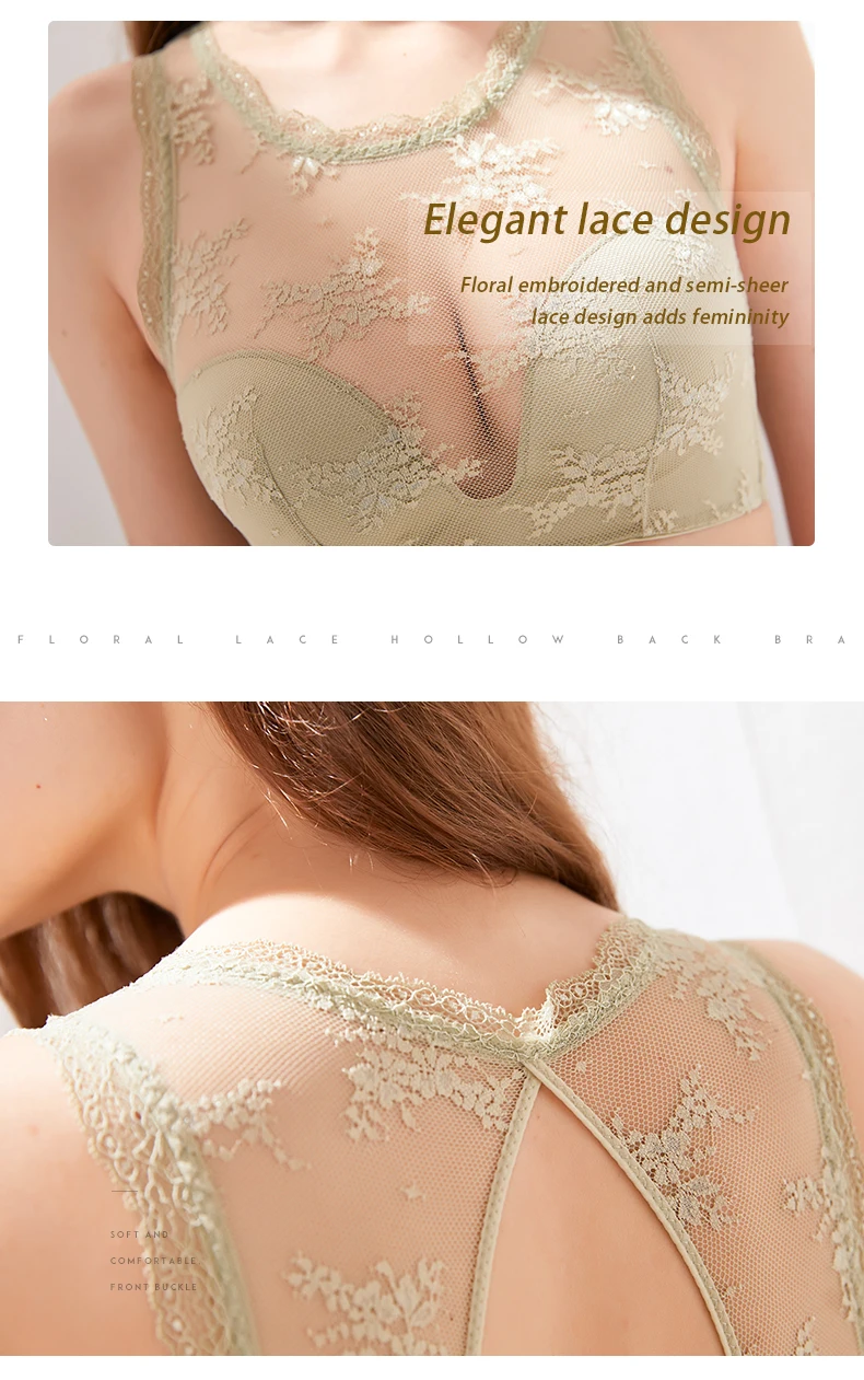 Сексуальный беспроводной Bralette женский 1/2 чашка женский кружевной бюстгальтер нижнее белье без подкладки Мода 64 цвета открытая спина обрезанный Топ без косточек бюстгальтер