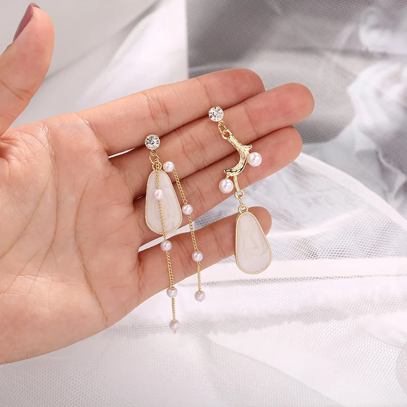 Длинные серьги гвоздики SHANGZHIHUA корейские модные длинные с кисточками