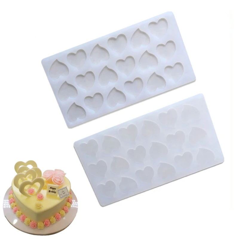 

4/6/18 Cavity Cake Silicone Molds Romantic Heart Chocolate Cookies Muffin Plug-in Mould Kitchen Baking DIY Decorating Tools