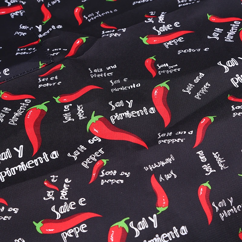 1Pc Polyester Chili Apron Sleeveless Man Bib Apron Chef Waiter Cooking Aprons with Pockets Women Aprons Kitchen Tool