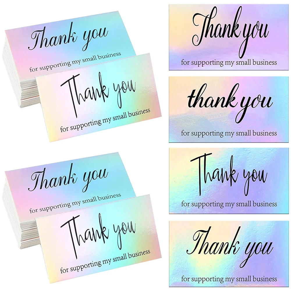 Tarjetas de negocios de agradecimiento para compras, tarjetas de felicitación de agradecimiento para negocios pequeños, 5x9cm, 50 Uds.