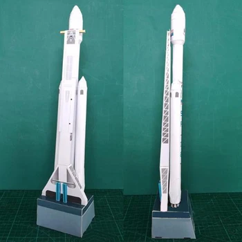 42cm 1:160 SpaceX Falcon Heavy-duty Rocket 3D Paper Model DIY Space Toy 1