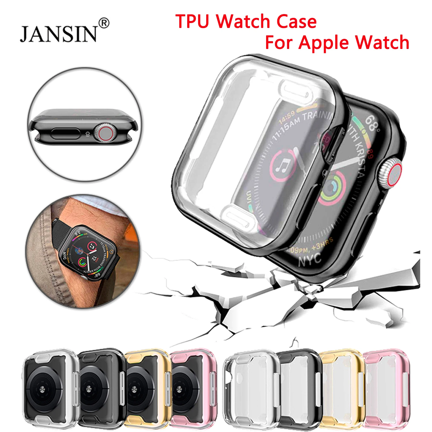 Защитный чехол для Apple Watch Series 6 SE 4 5 40 мм 44 протектор с полным покрытием Корпус iWatch 3