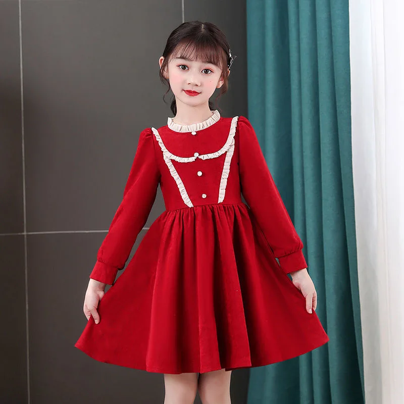 red winter dress