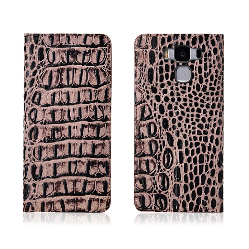  Crocodile pattern genuine leather phone case card slot holder for Asus ZenFone 3 MAX ZC553KL/ZenFon