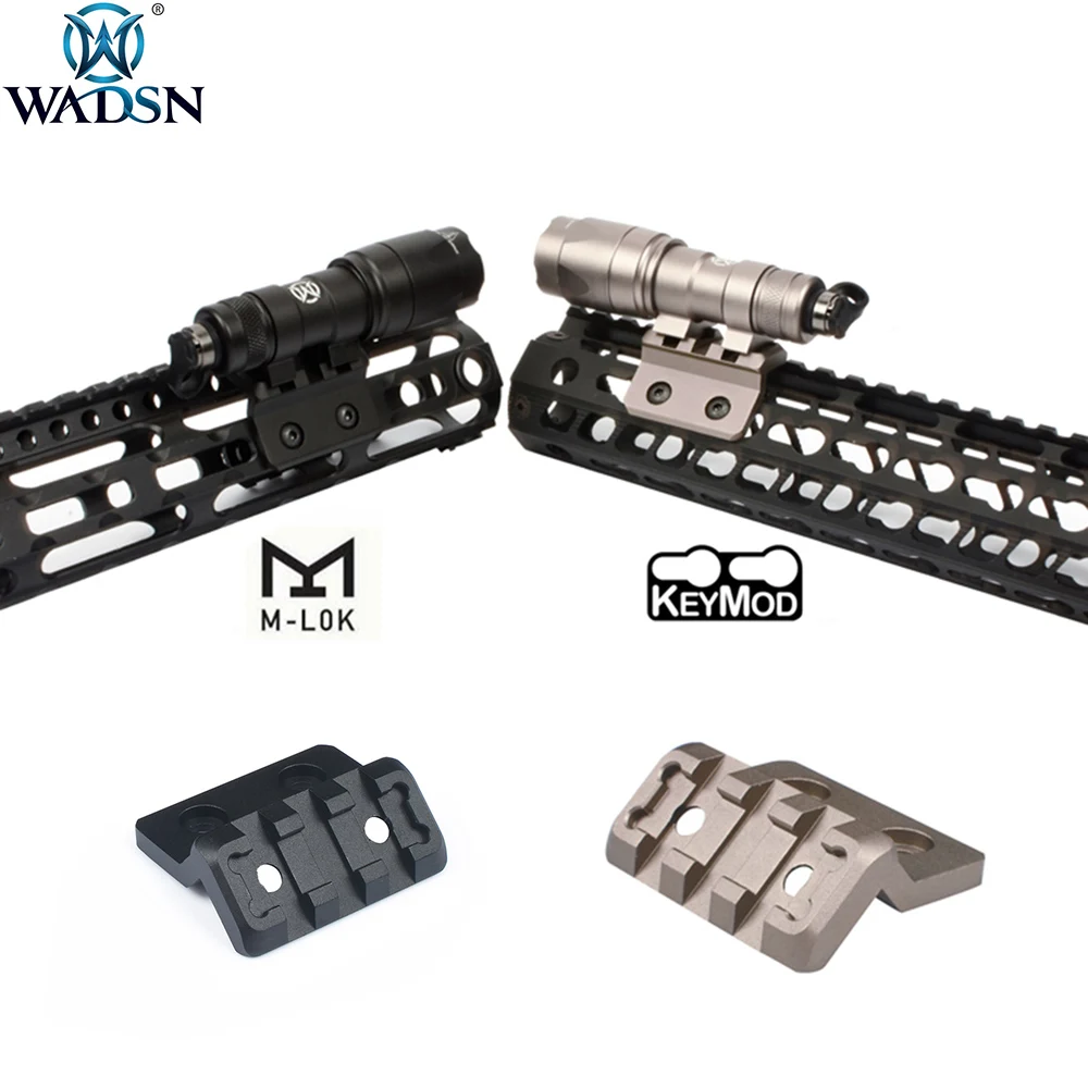 

WADSN Airsoft M-LOK Keymod Offset Light Optic Picatinny Rail Mount For M300 M600 Tactical Flashlight Scout