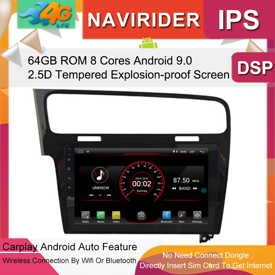 Top Built in 4G Lte car Intelligent navigation tape recorder 9.0 android car gps radio multimedia player for GOLF 7 2014 2015 0 Top Built in 4G Lte car Intelligent navigation tape recorder 9.0 android car gps radio multimedia player for GOLF 7 2014 2015 0
