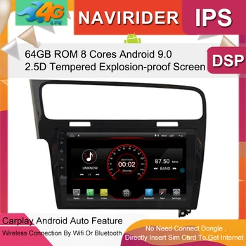 

Built in 4G Lte car Intelligent navigation tape recorder 9.0 android car gps radio multimedia player for GOLF 7 2014 2015