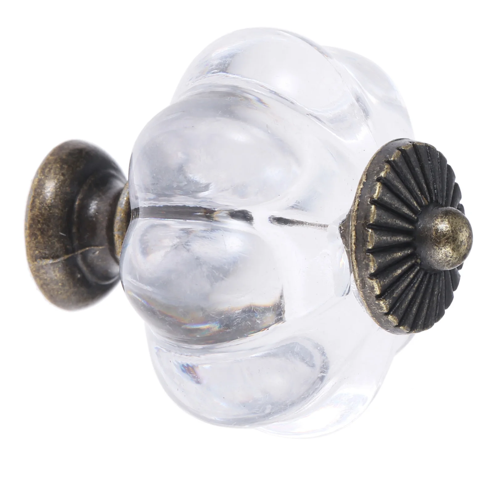 Furniture Knobs 20pcs/10pcs Transparent Pumpkin Knob Acrylic+Alloy Clear Handle Pulls Cabinet Drawer Decor Kitchen Dresser Clothes Hooks w/screw