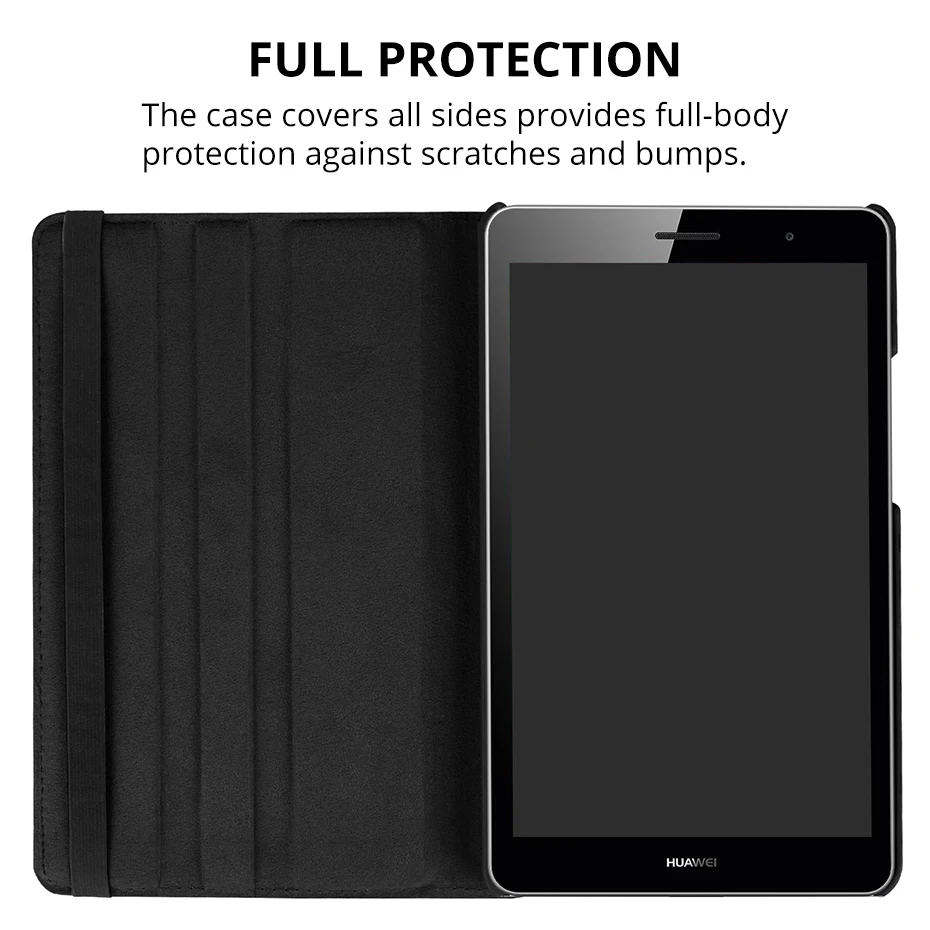 Вращающийся на 360 градусов чехол личи для huawei MediaPad T3 8," KOB-L09 KOB-W09 8,0 дюймов Подставка для планшета складной чехол-книжка s+ пленка+ ручка