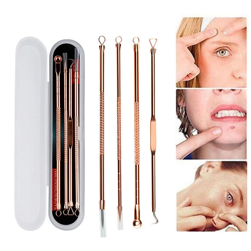 4pcs needles Пылесос для удаления черных точек лица, глубокий уход за кожей, очиститель пор, Удаление прыщей, вакуумный всасывающий инструмент, дермабразия - Цвет: 4pcs needles