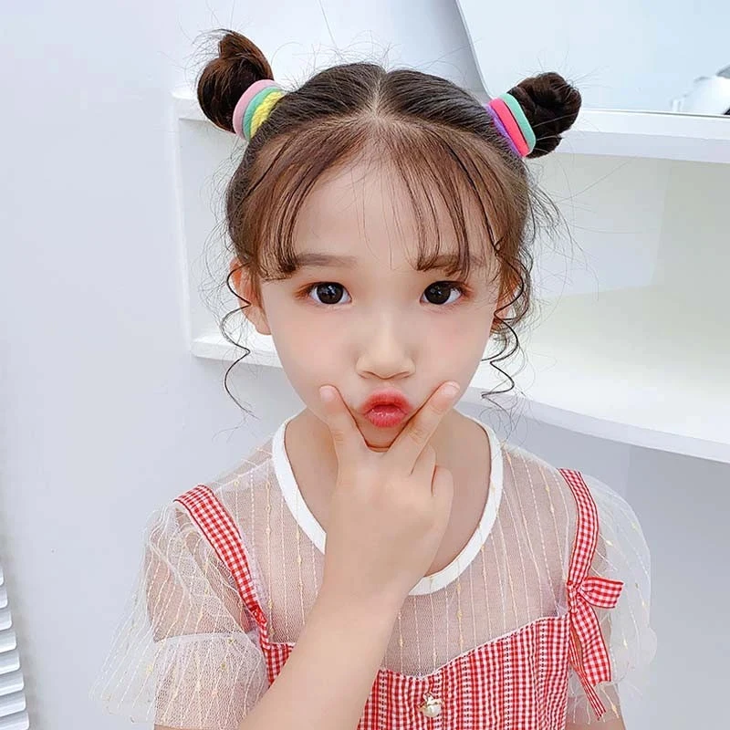 head scarves 50/100Pcs Girls Elastic Headband Colorful Nylon Small Hair Bands For Children Ponytail Holder Scrunchie Kids Hair Accessories ladies headband