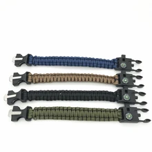 Открытый экстремальный спорт компасы Паракорд Браслет Безопасный нож для выживания скребок, свисток руководство по применению 4 функции в 1 браслет