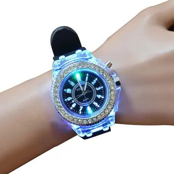 

Colorful LED Luminous Kids Watch Soft Silicone Digital Wristwatches Clock For Men Women Children Students
