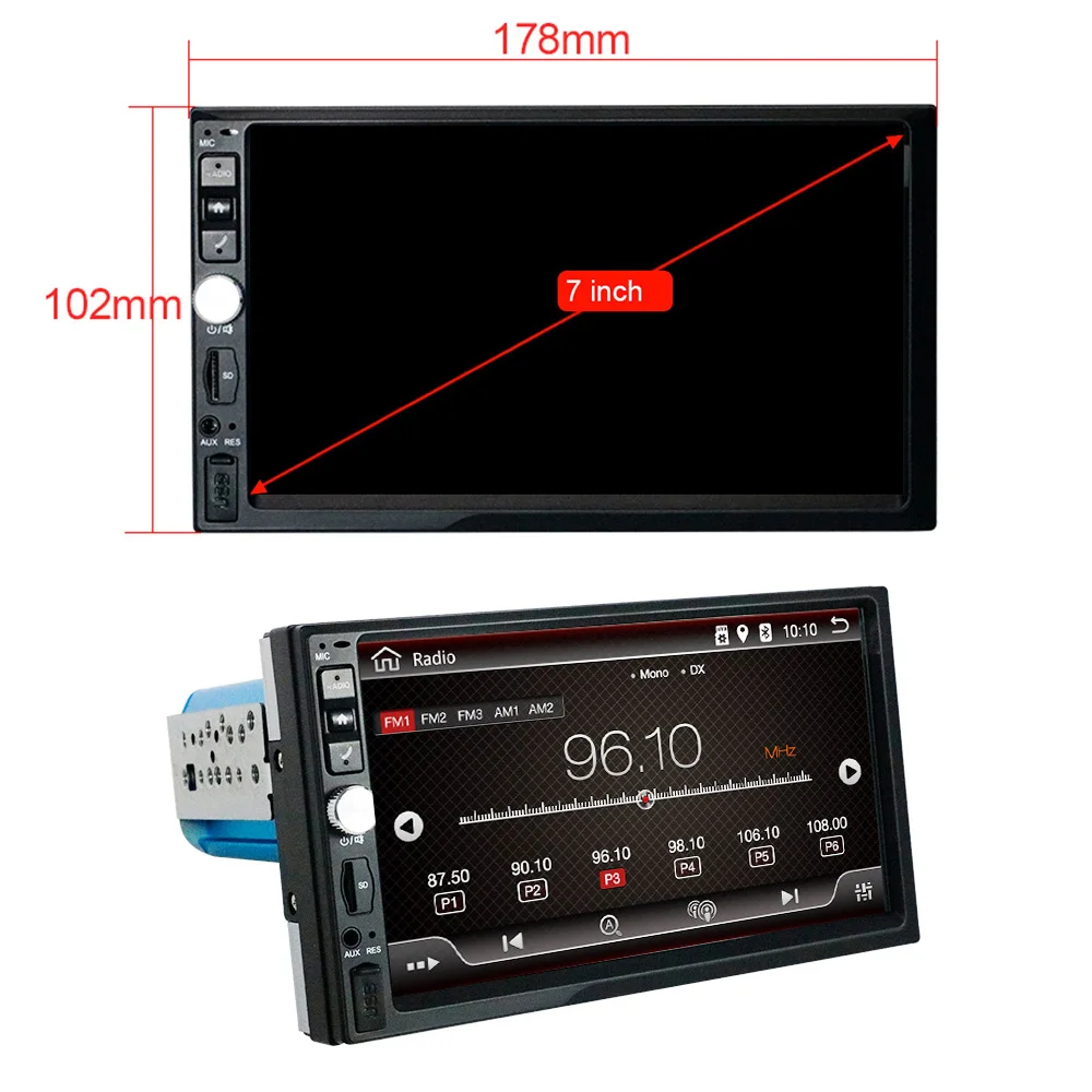 Eunavi 2 Din IPS Universal Android 9.0 4GB 64GB Car Multimedia Radio Stereo GPS Headunit 1024*600 Touch Screen WIFI RDS NO DVD