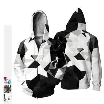 

Fashion casual Creative unisex vortex black and white 3D printed Sweatshirt Cosplay costume baseball uniform jacket