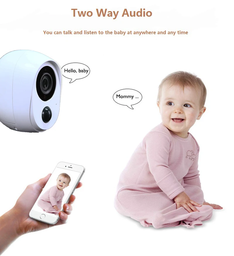 Full HD 2MP Wireless Wifi Battery CCTV Camera Waterproof Night Vision Mini Wi-fi Security Smart Surveillance Camera 6