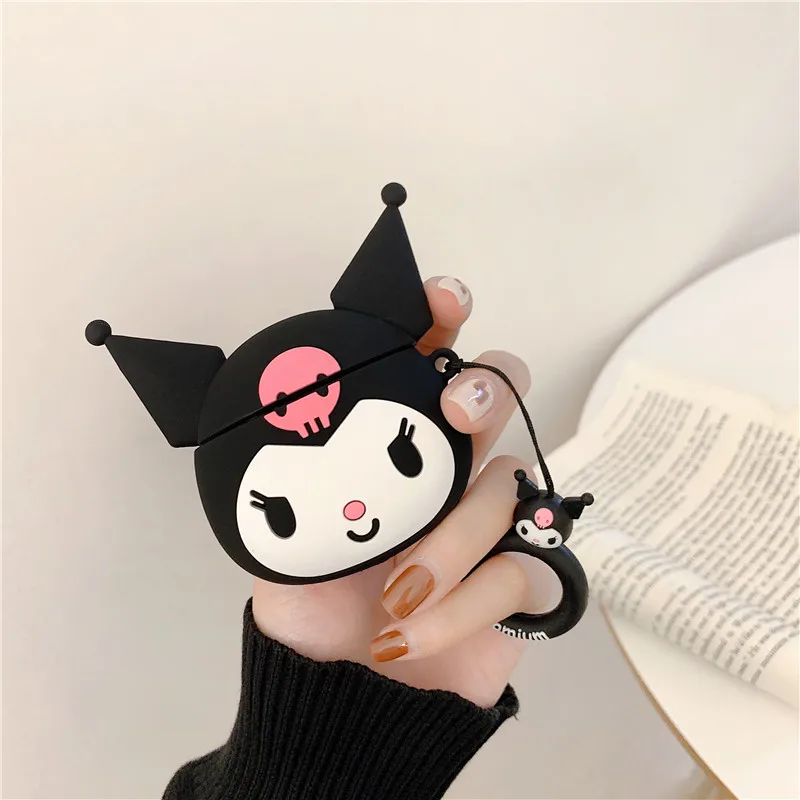 Cute Cartoon Kuromi Pom Pom Purin My Melody Shockproof Headphone Cases For Apple Airpods 1/2 Silicone funda Earphone Cover