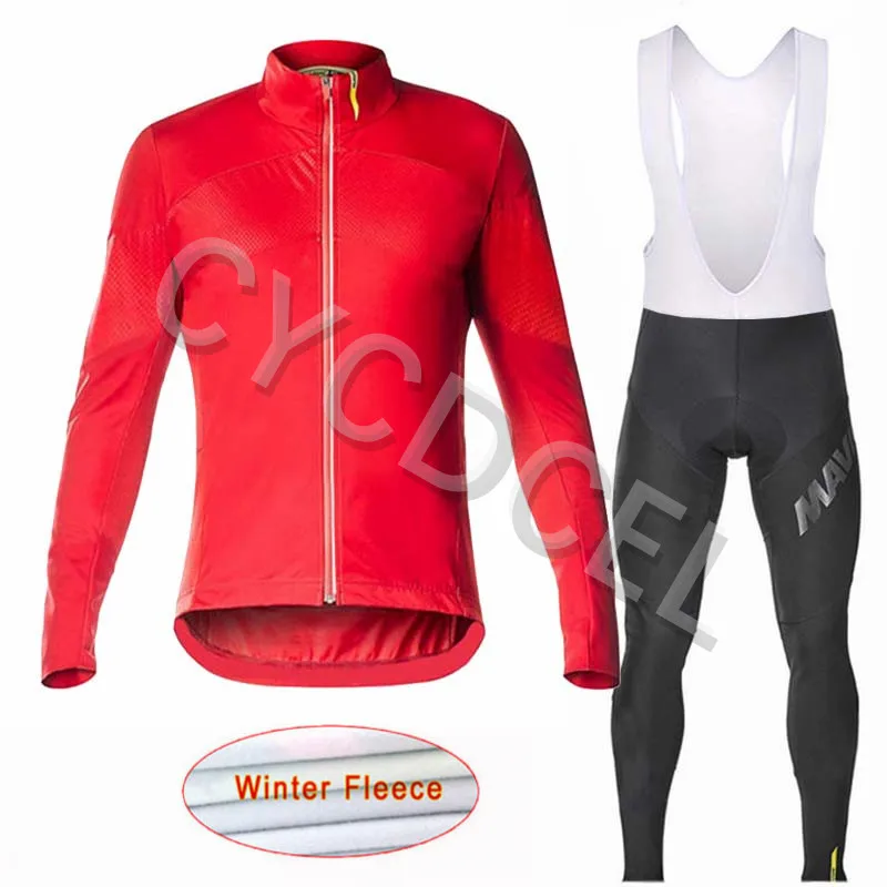 Cycling jersey 15 Mavic, Зимняя Теплая Флисовая велосипедная Джерси с длинным рукавом, теплая зимняя одежда для велоспорта, велосипедный комбинезон, Ropa Ciclismo - Цвет: Cycling jersey 15