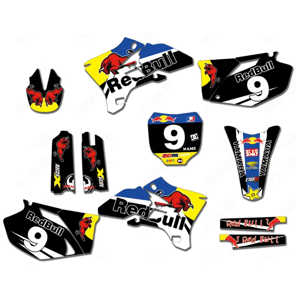 

for YAMAHA YZF250 YZF450 2003 2004 2005 Bull Full Graphics Decals Stickers Custom Number Name Glossy Bright Stickers Waterproof