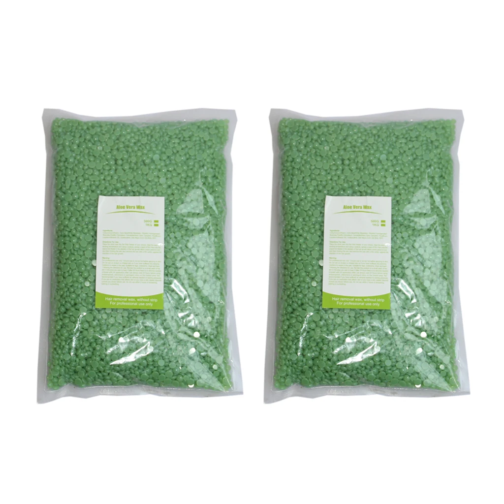 2 Bag 1000g Hard Bean Wax Depilation Bikini Depilatory Without Band Granule Depilation Hair Removal Cream