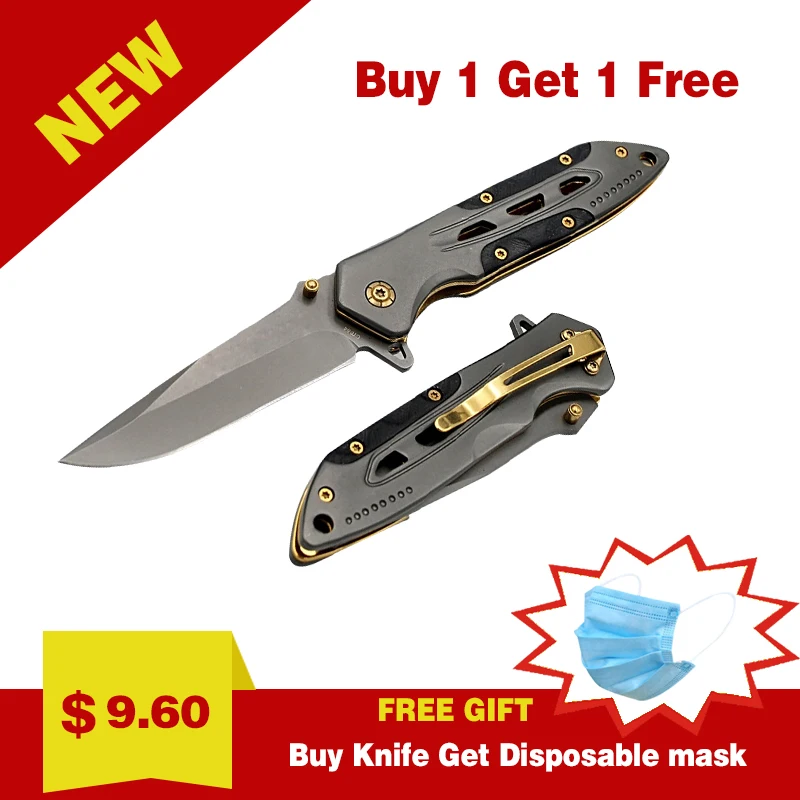 

Folding Pocket Knife Multi-function Portable Outdoor Fruit Cutter Practical Camping Survival Tool Knife get Free Disposable mask
