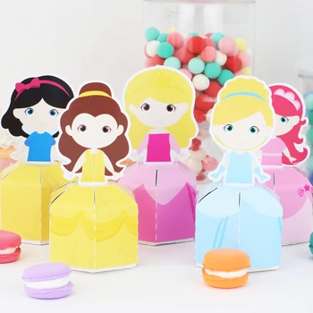 

New Princess Party Favor Box Candy Box Gift Box Cupcake Box Girl Kids Birthday Party Supplies Pink Decor Event Party Supplies
