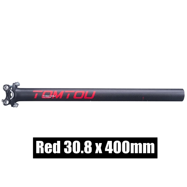 SeatPost 30.8MM TOMTOU 3K углеродный велосипед MTB комплекты для руля горного велосипеда Руль+ ствол+ подседельная трубка велосипедные части красный матовый-TR6T35 - Цвет: SeatPost 30.8MM