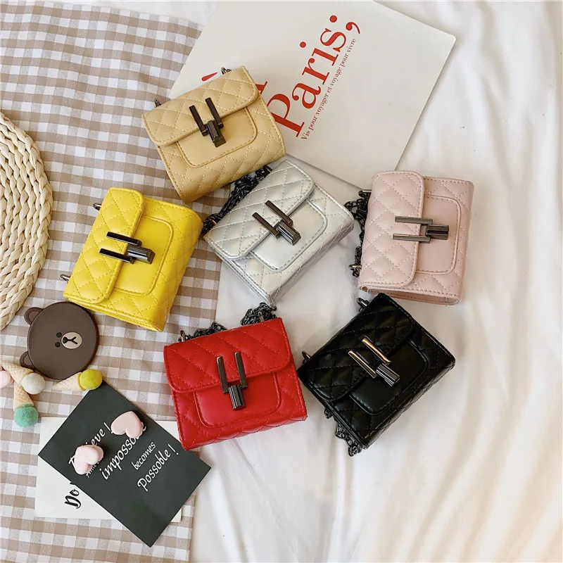 

Korean-style Autumn And Winter New Style Mini Rhombus Children's Bags Graceful Shoulder Bag Chain Children Shoulder Square Sling