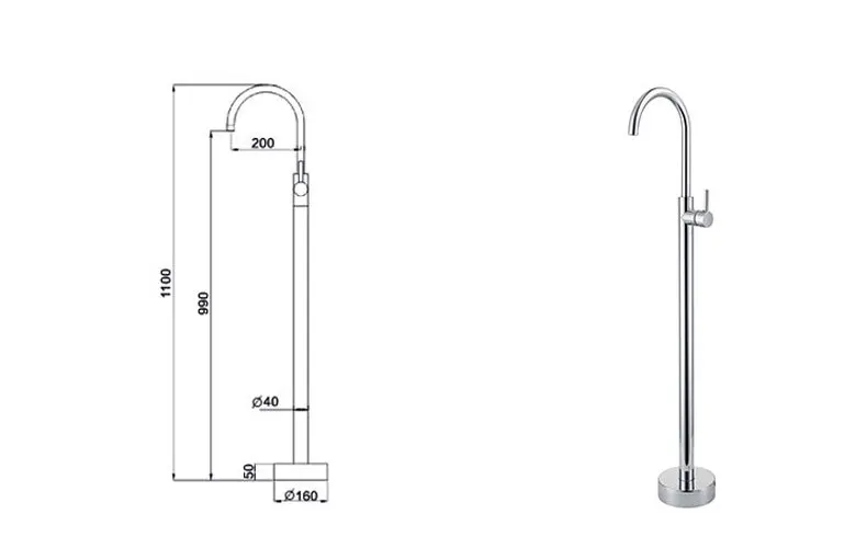 Vidric Bathroom Bath Spout Shower Floor Mount Shower set Mixer Valve Brass Material Bathtub Filler Mixer Taps Gold/Black/Chrome