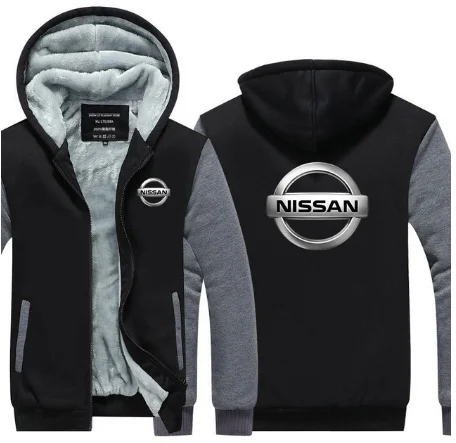 5 Мужская зимняя Толстовка размера плюс maleFOR Nissan, топы на молнии с длинным рукавом, утолщенное мужское пальто, повседневная одежда с карманами, куртки 2 - Цвет: 5
