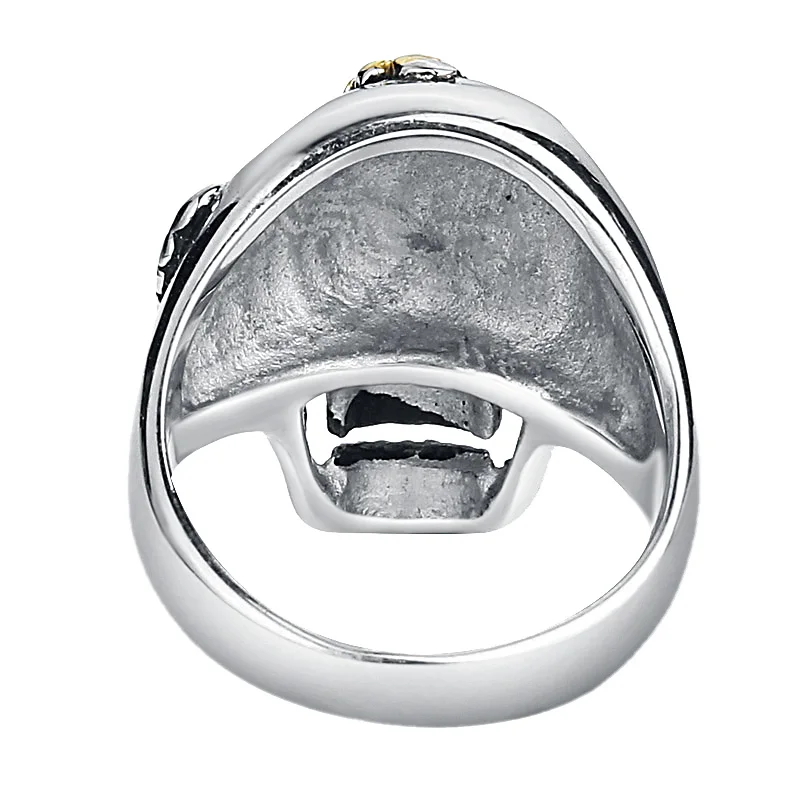 Stainless Steel Punk Rock Silver Skull & Gold Scorpion Ring