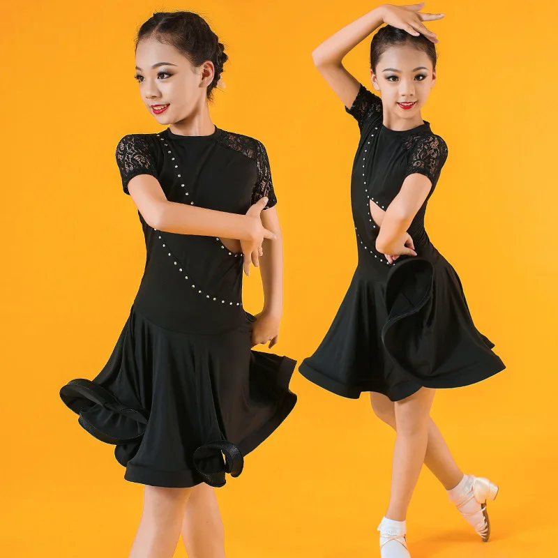 Children Professional Latin Dance Dress for Girls Ballroom Dance Competition Dresses kids Modern Waltztango  Cha Cha Costumes (5)