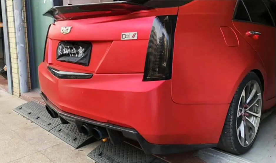Углеродное волокно задний бампер спойлер, диффузор Крышка для Cadillac ATS ATS-L