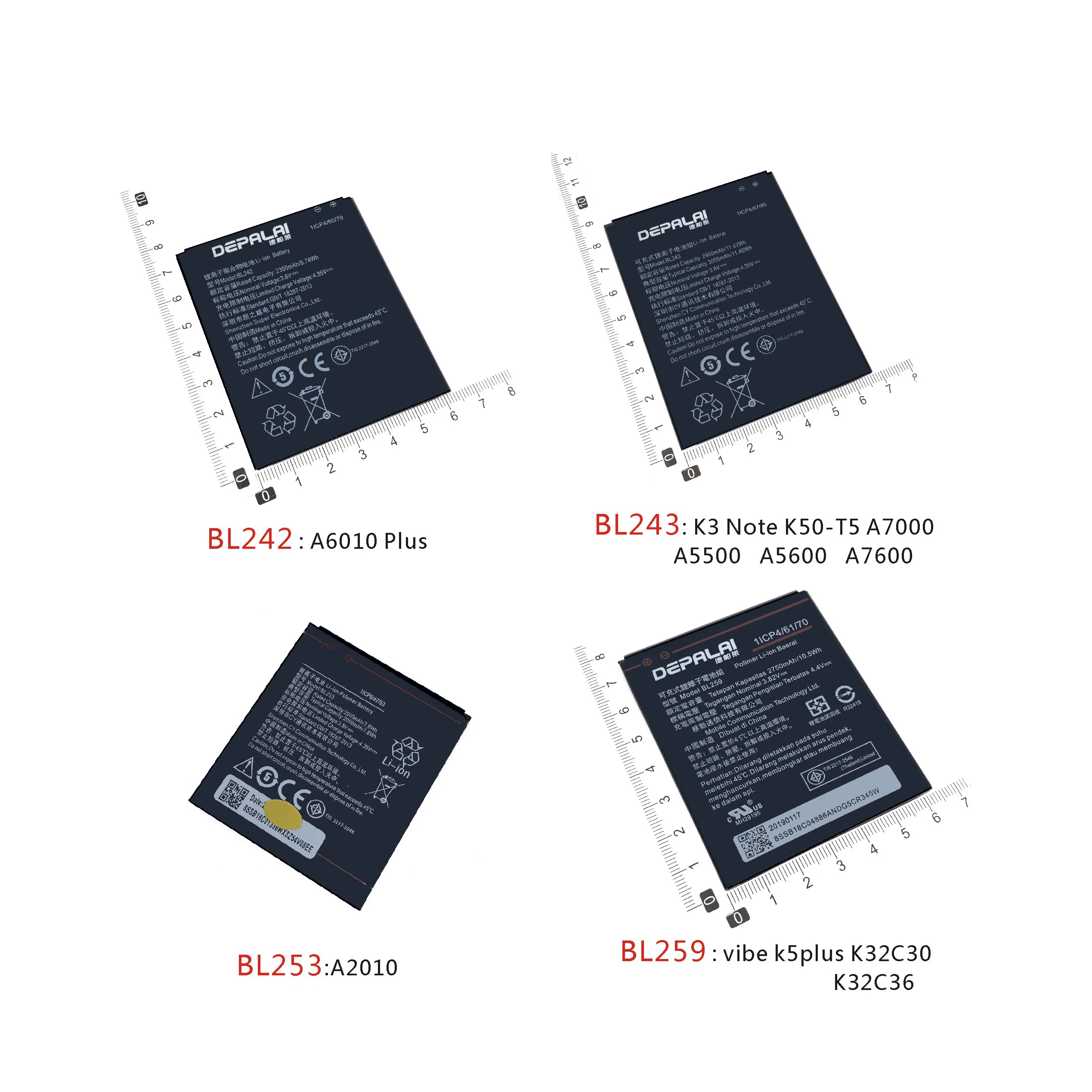 BL242 BL243 BL253 BL259 battery For Lenovo A6010 Plus K3 Note K50-T5 A7000 A2010 vibe k5plus K32C30 K32C36 cell phone | Мобильные