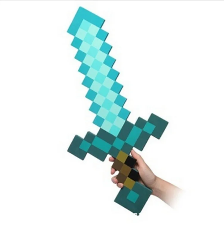 

60cm High Quality Safe EVA Swords Perfect Minecrafted Swords Diamond long Knife Action Party Toy Christmas Gifts Kids